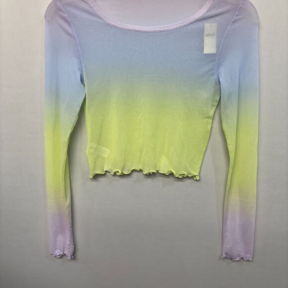 NWT Aerie Women Long Sleeve Sheer Mesh Crop Top Shirt Tee Size Small M290 -13 - Picture 11 of 15